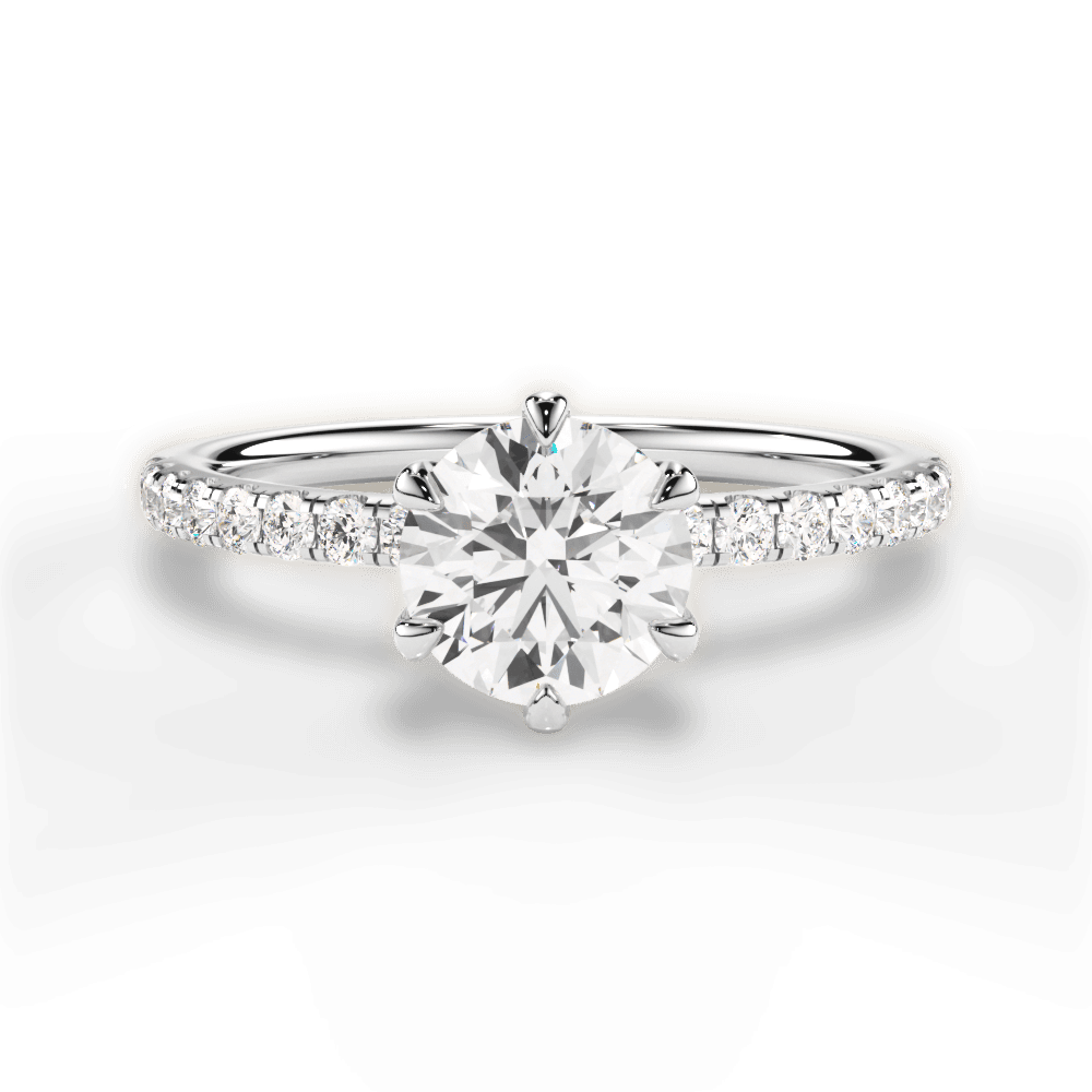 14kt White Gold/18kt White Gold/Platinum/round/top