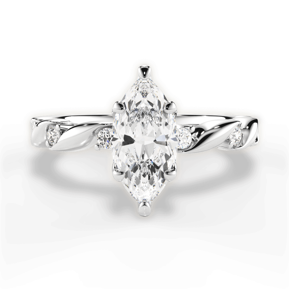 14kt White Gold/18kt White Gold/Platinum/marquise/top