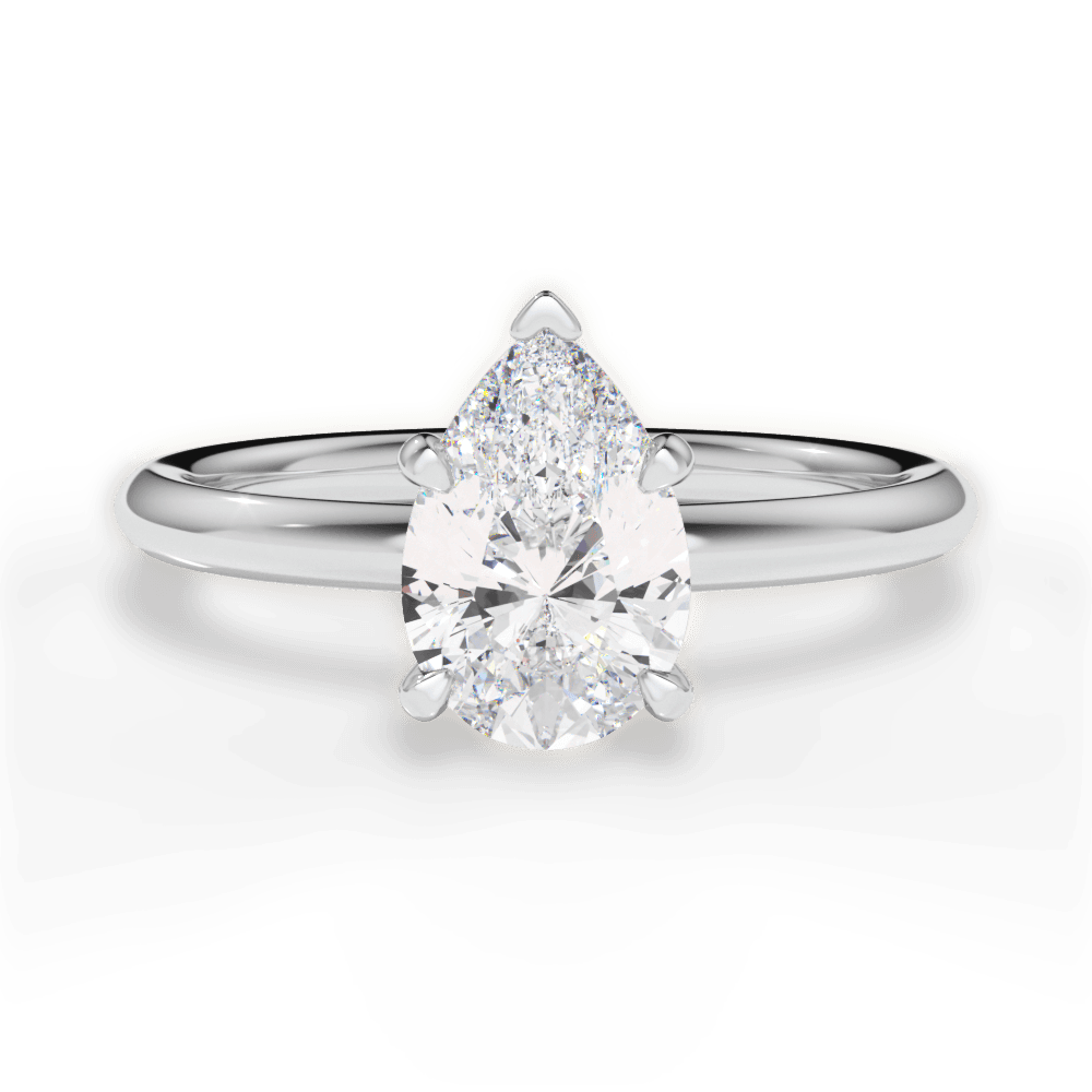 14kt White Gold/18kt White Gold/Platinum/pear/top