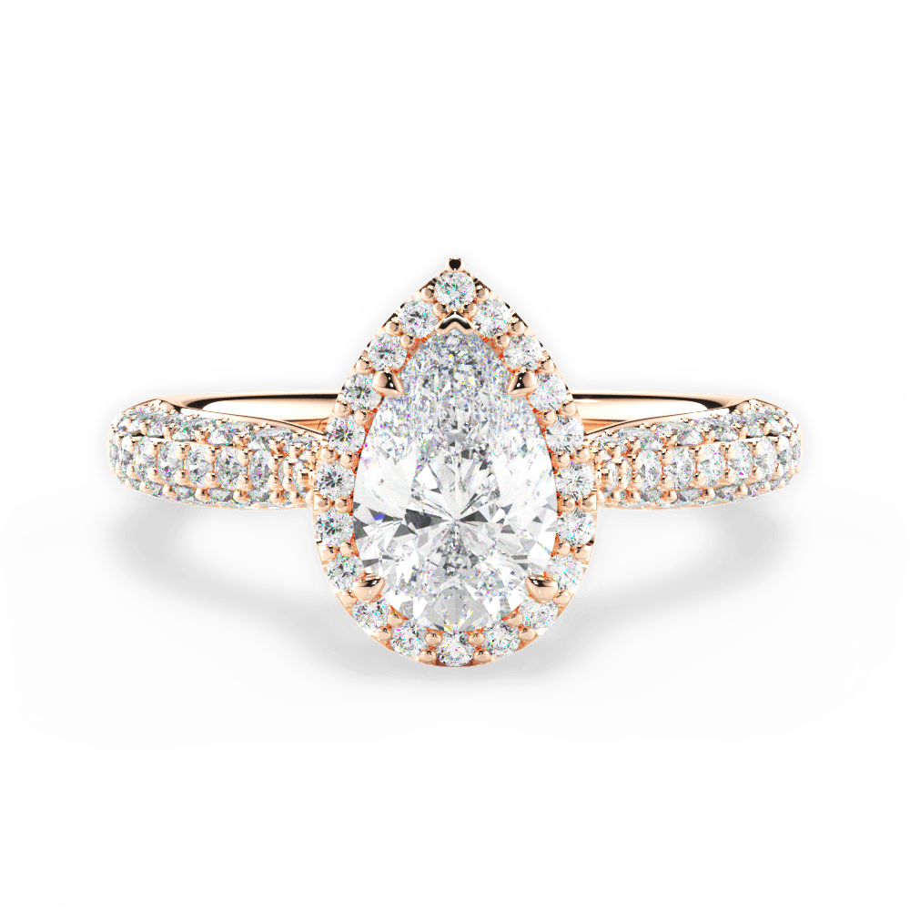 14kt Rose Gold/18kt Rose Gold/pear/top
