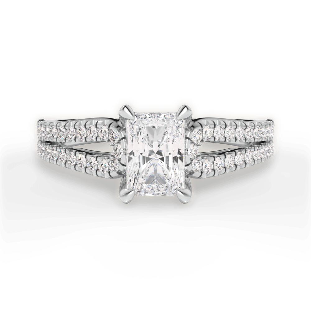 14kt White Gold/18kt White Gold/Platinum/radiant/top