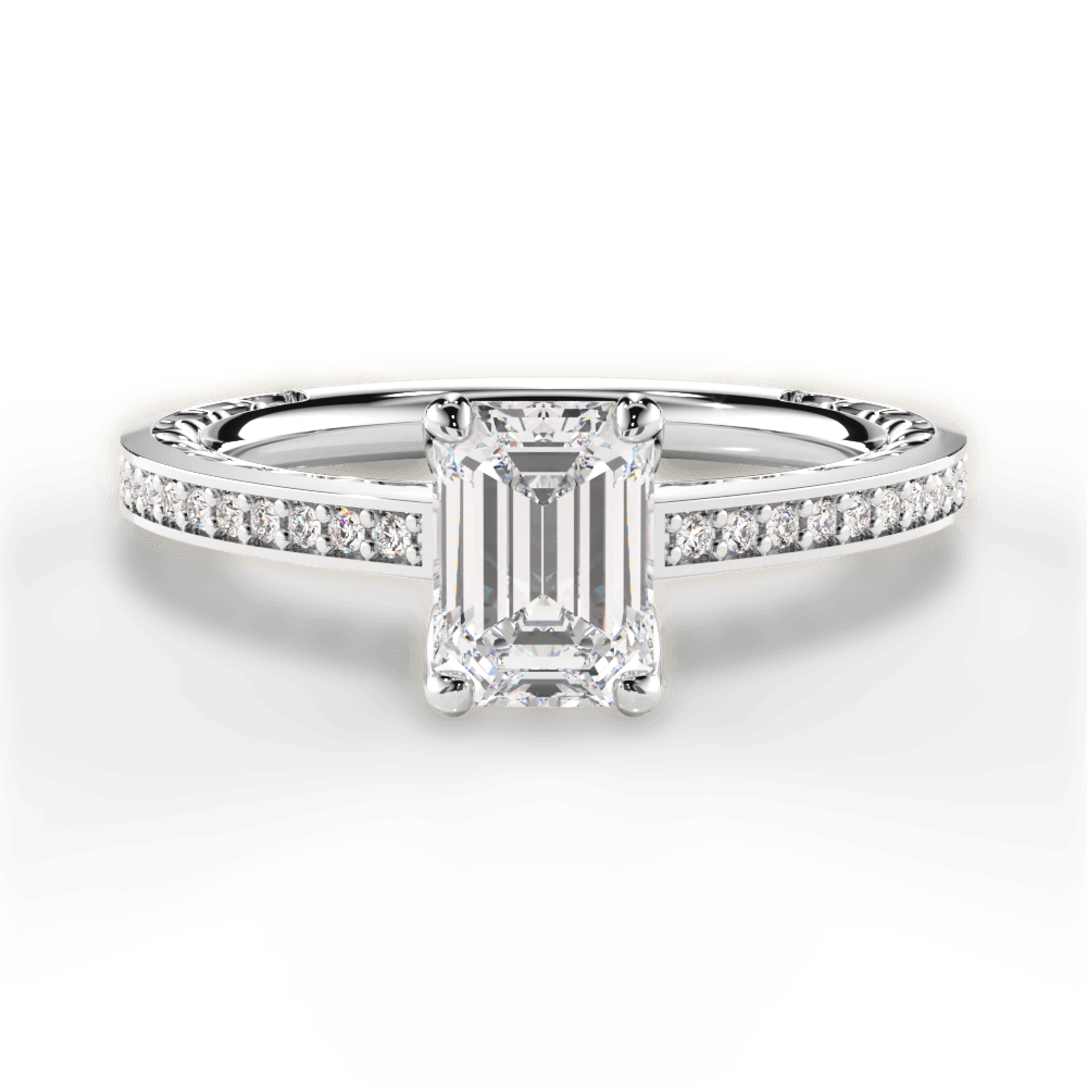14kt White Gold/18kt White Gold/Platinum/emerald/top
