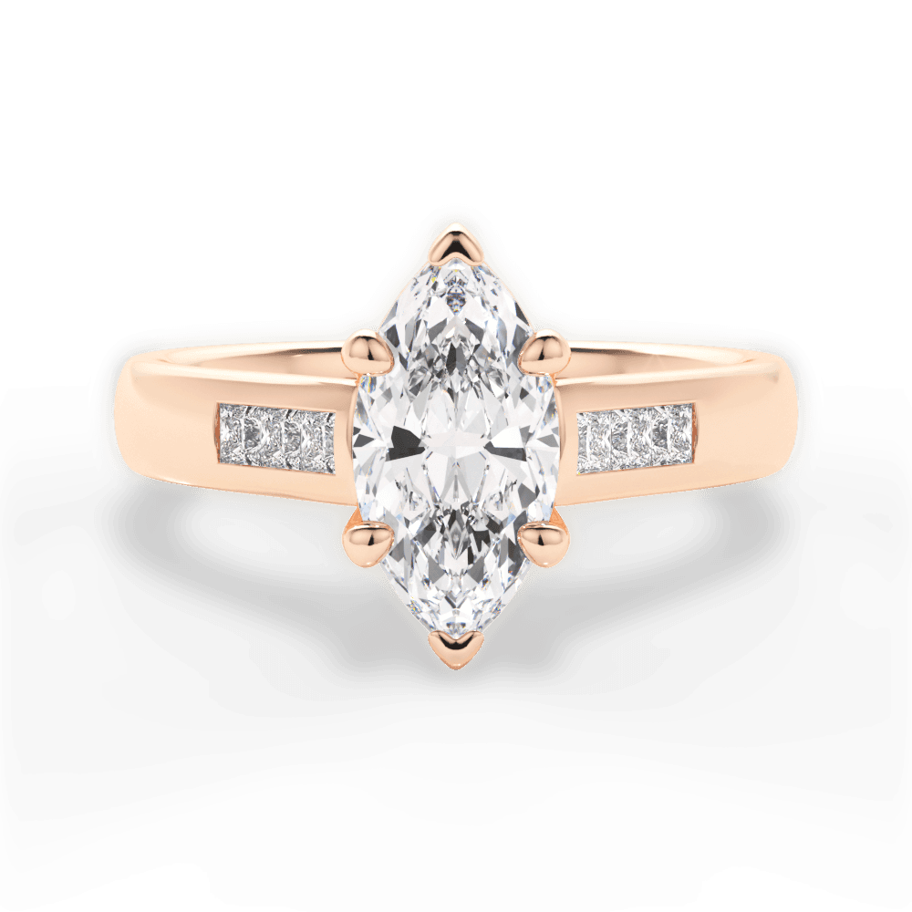 14kt Rose Gold/18kt Rose Gold/marquise/top