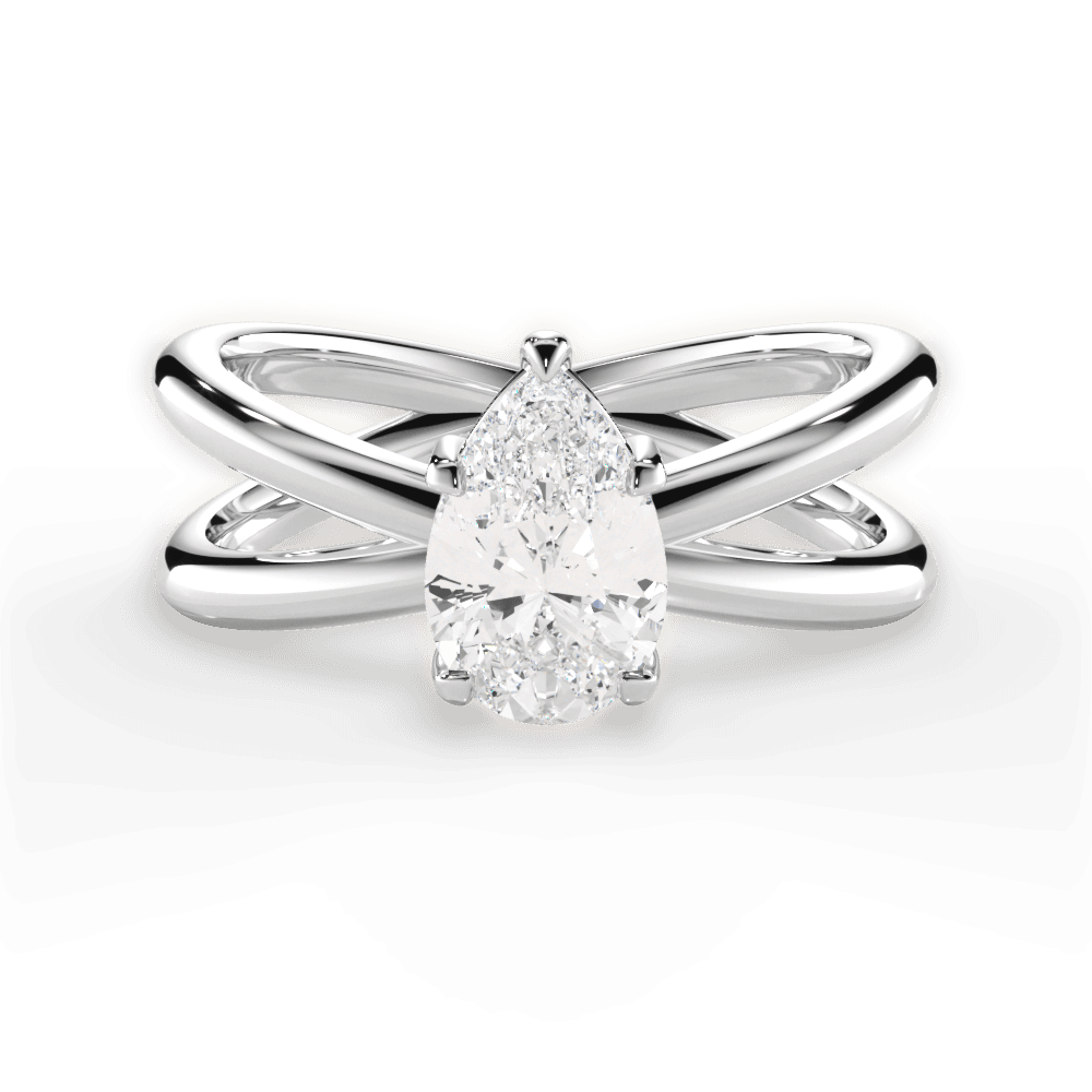 14kt White Gold/18kt White Gold/Platinum/pear/top