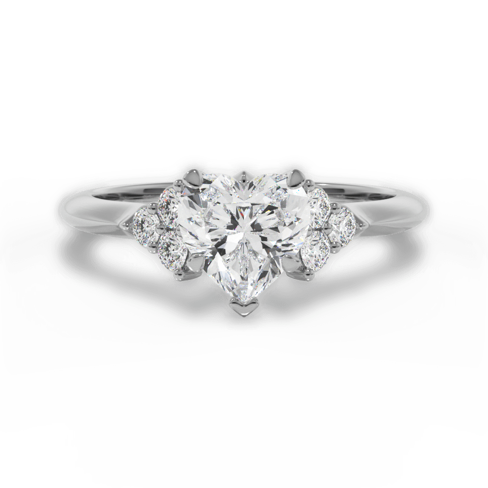 14kt White Gold/18kt White Gold/Platinum/heart/top