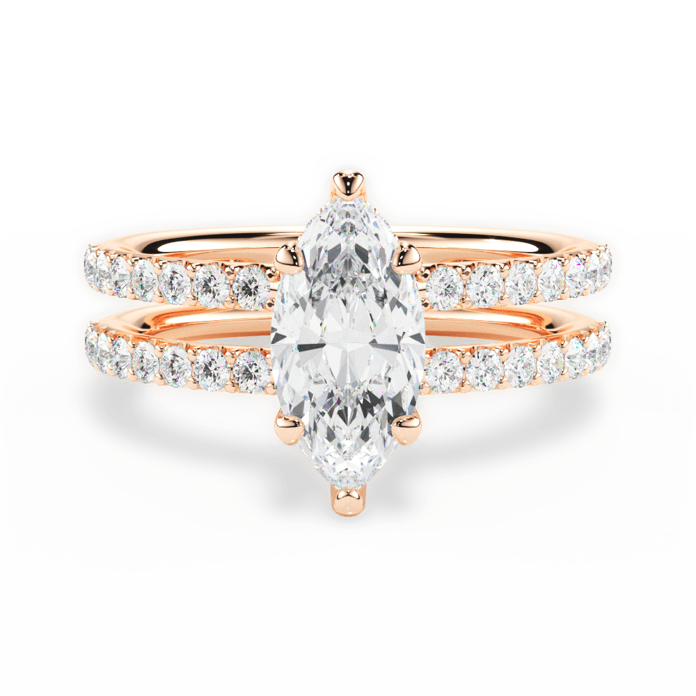 14kt Rose Gold/18kt Rose Gold/marquise/top