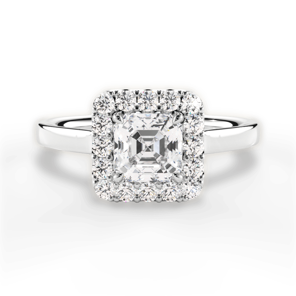 14kt White Gold/18kt White Gold/Platinum/asscher/top