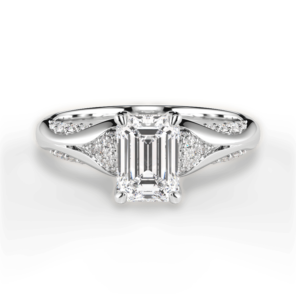 14kt White Gold/18kt White Gold/Platinum/emerald/top