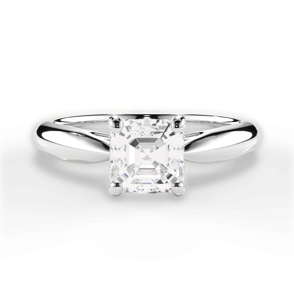14kt White Gold/18kt White Gold/Platinum/asscher/top