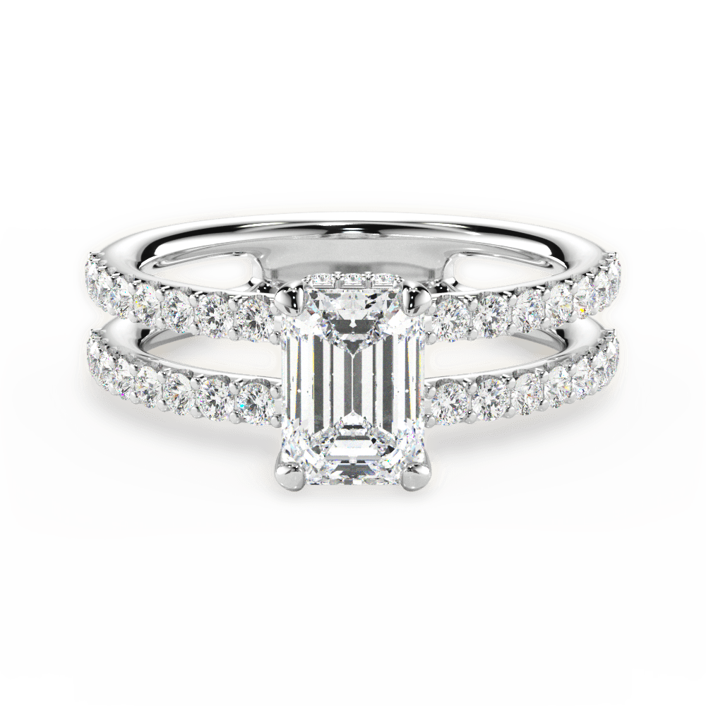 14kt White Gold/18kt White Gold/Platinum/emerald/top