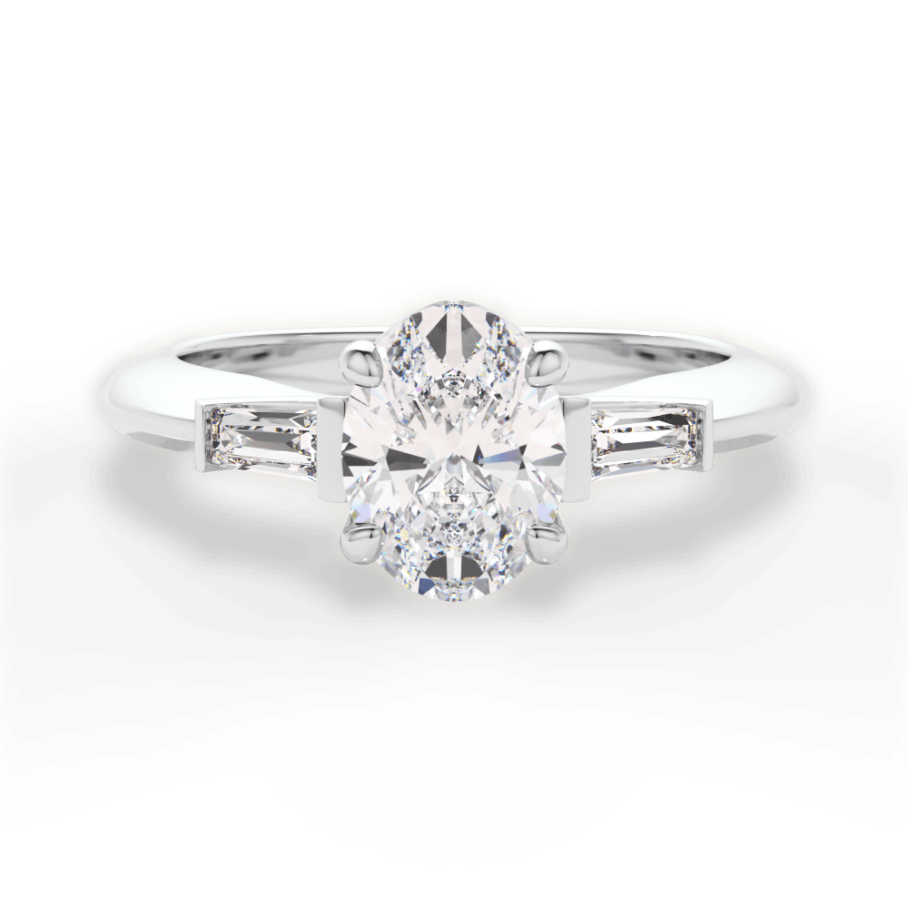 14kt White Gold/18kt White Gold/Platinum/oval/top