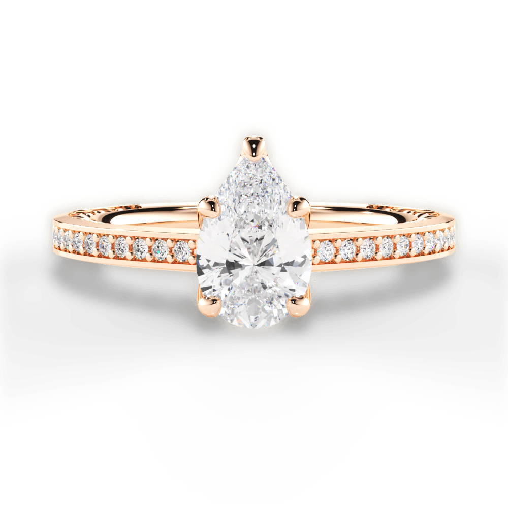 14kt Rose Gold/18kt Rose Gold/pear/top