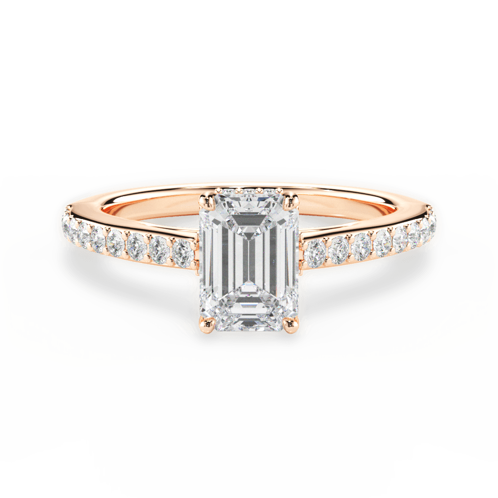 14kt Rose Gold/18kt Rose Gold/emerald/top