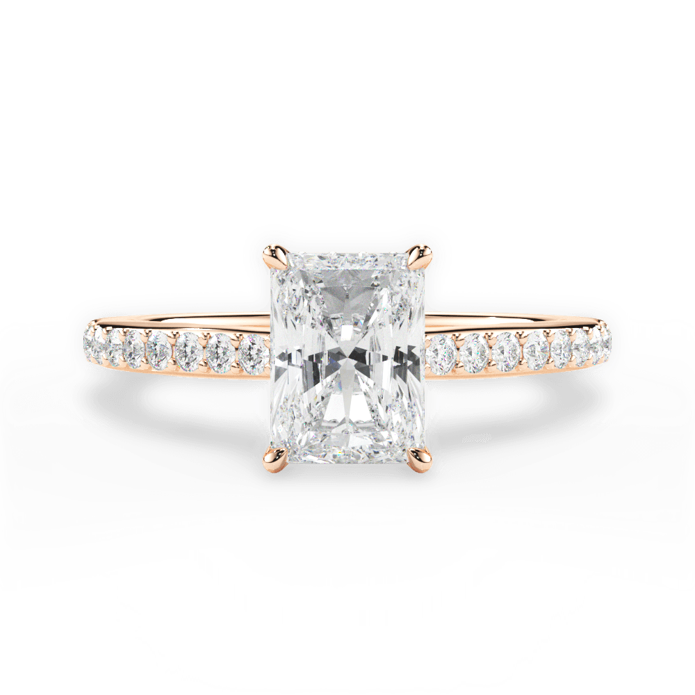 14kt Rose Gold/18kt Rose Gold/radiant/top