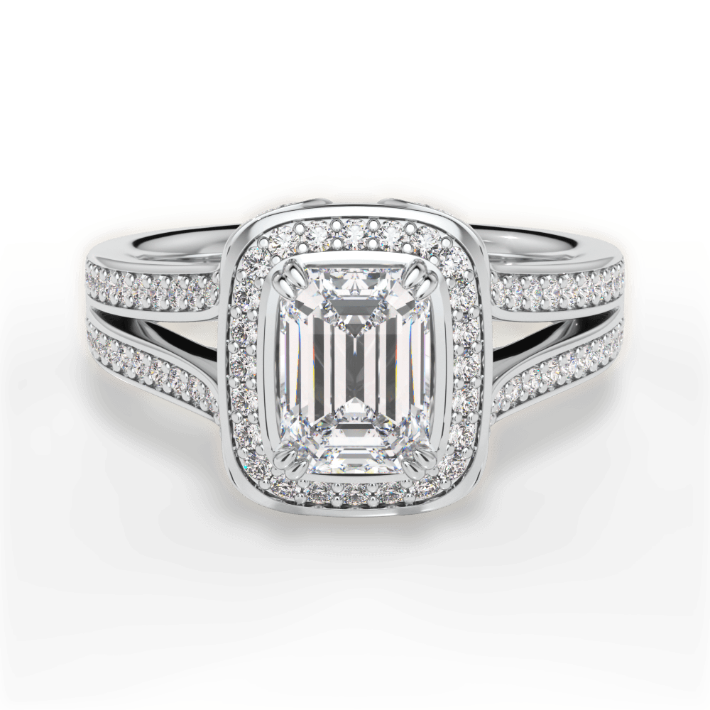 14kt White Gold/18kt White Gold/Platinum/emerald/top