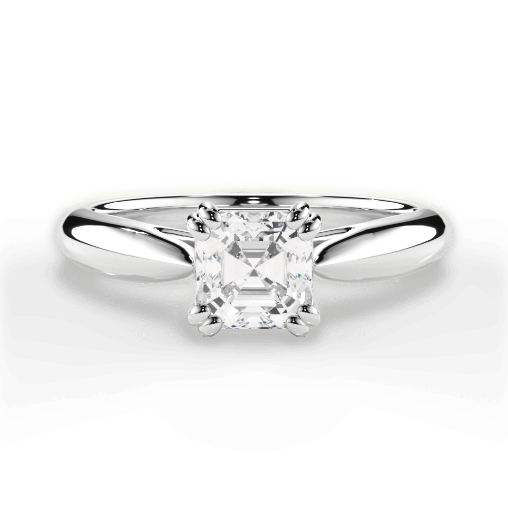 14kt White Gold/18kt White Gold/Platinum/asscher/top