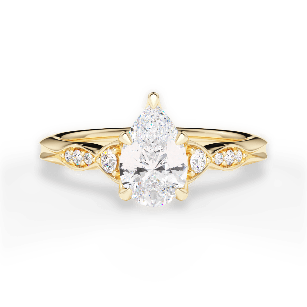 14kt Yellow Gold/18kt Yellow Gold/pear/top
