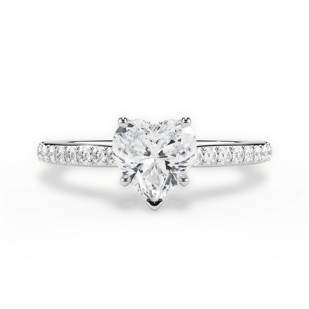 14kt White Gold/18kt White Gold/Platinum/heart/top