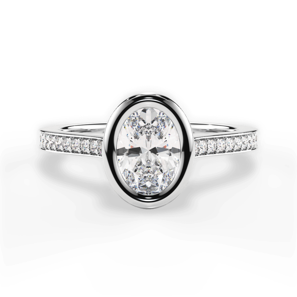 14kt White Gold/18kt White Gold/Platinum/oval/top