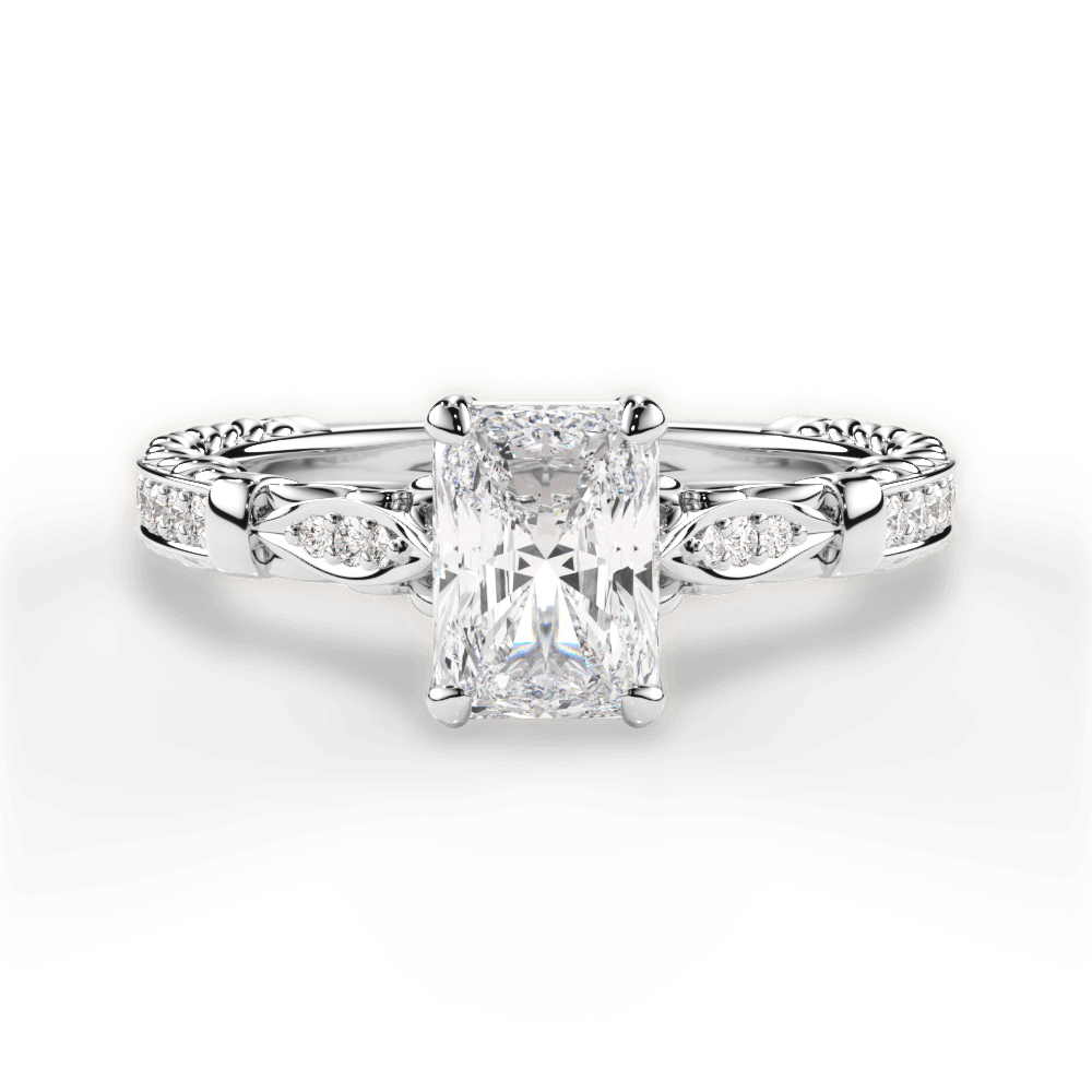 14kt White Gold/18kt White Gold/Platinum/radiant/top