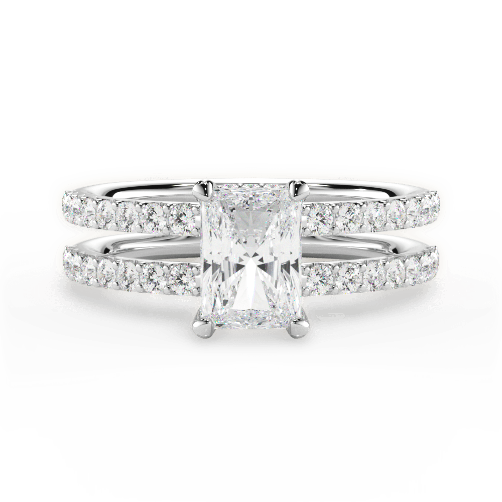 14kt White Gold/18kt White Gold/Platinum/radiant/top