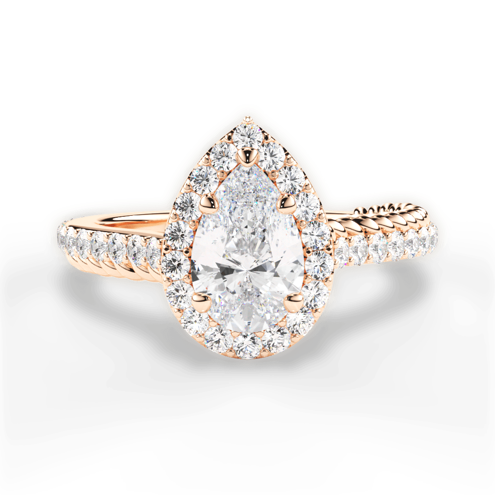 14kt Rose Gold/18kt Rose Gold/pear/top