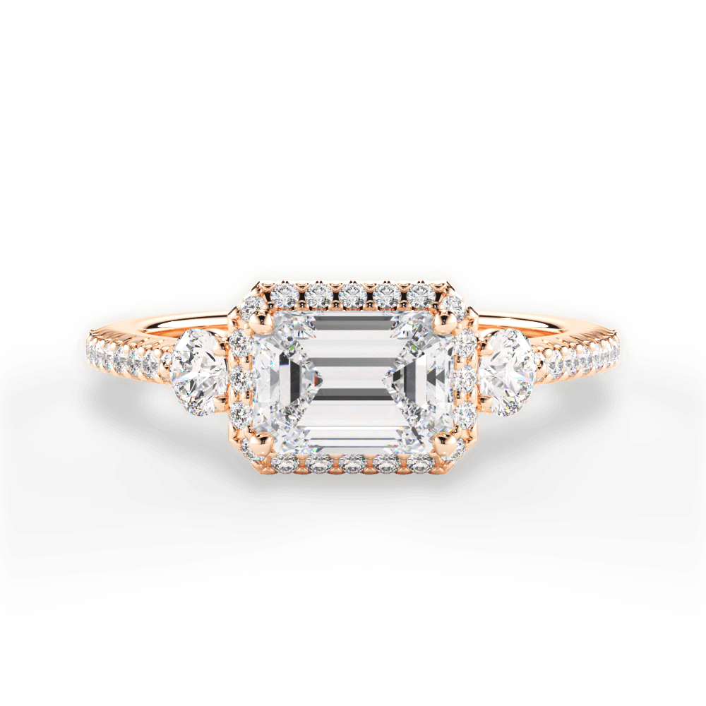 14kt Rose Gold/18kt Rose Gold/emerald/top