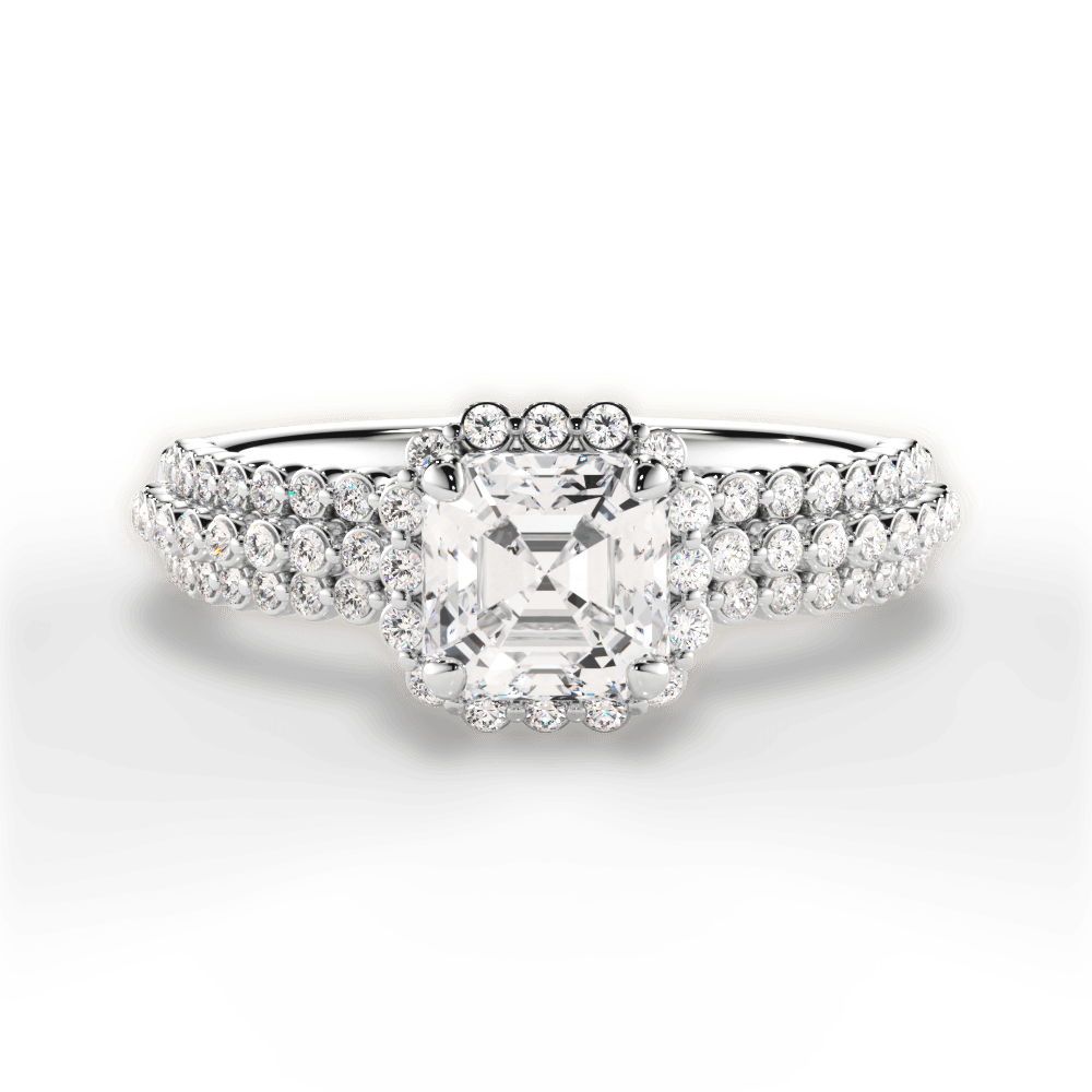 14kt White Gold/18kt White Gold/Platinum/asscher/top