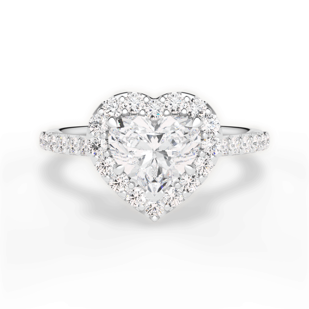 14kt White Gold/18kt White Gold/Platinum/heart/top