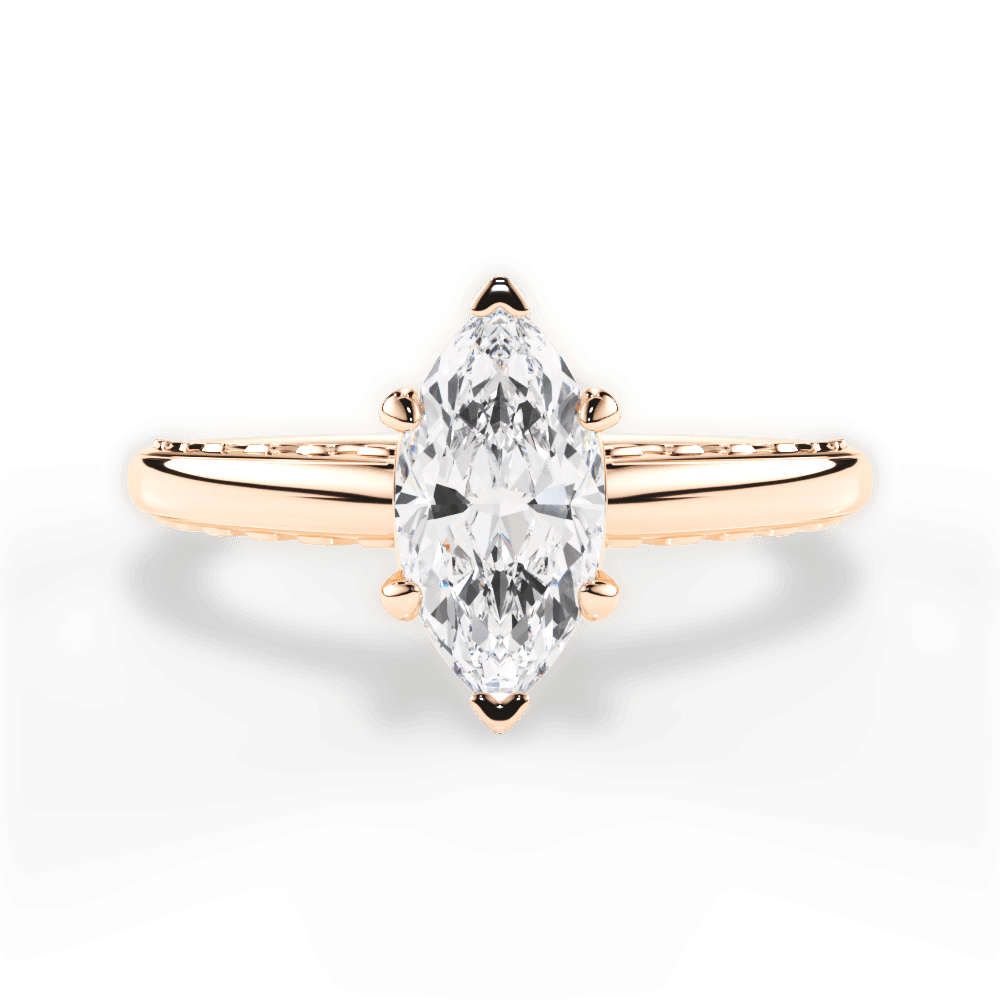 14kt Rose Gold/18kt Rose Gold/marquise/top