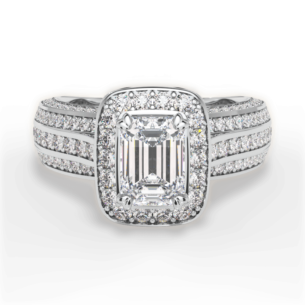14kt White Gold/18kt White Gold/Platinum/emerald/top