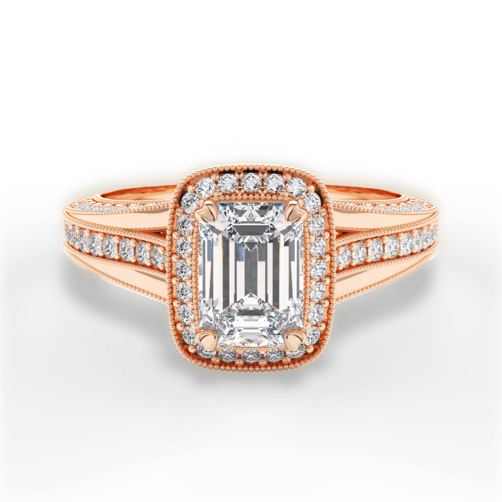 14kt Rose Gold/18kt Rose Gold/emerald/top