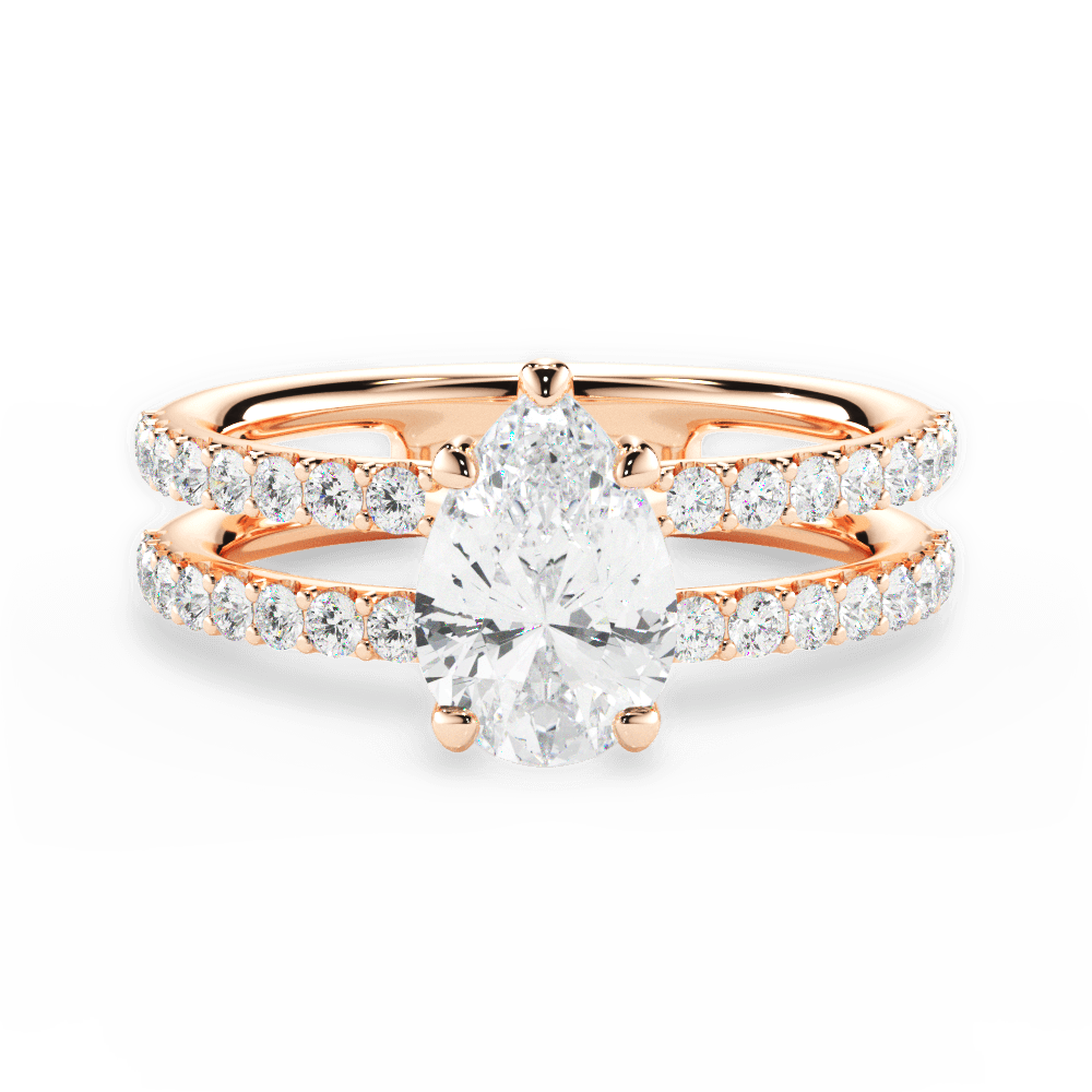 14kt Rose Gold/18kt Rose Gold/pear/top