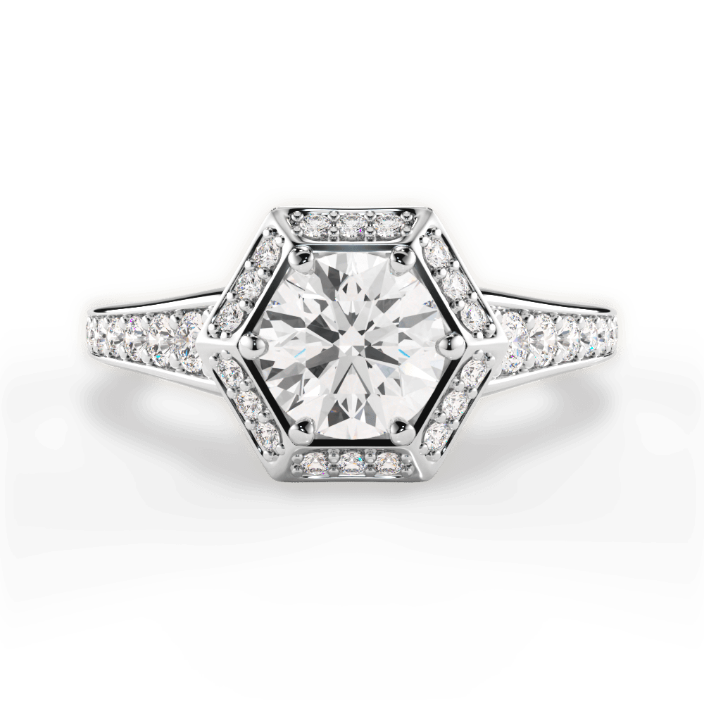 14kt White Gold/18kt White Gold/Platinum/round/top