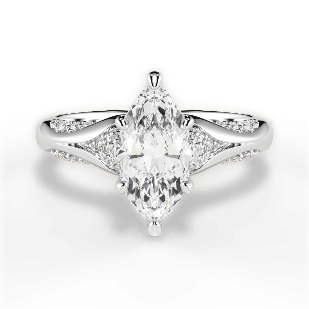 14kt White Gold/18kt White Gold/Platinum/marquise/top