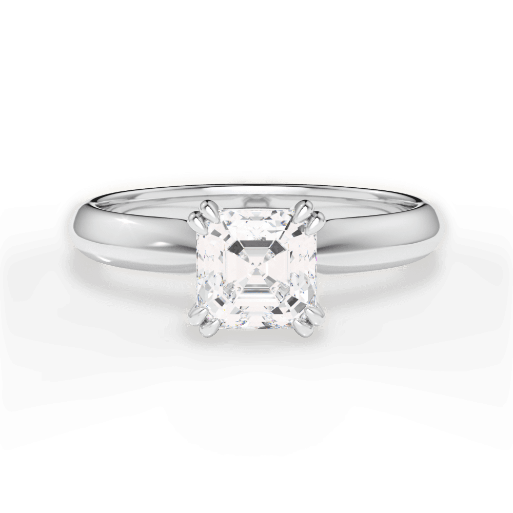 14kt White Gold/18kt White Gold/Platinum/asscher/top