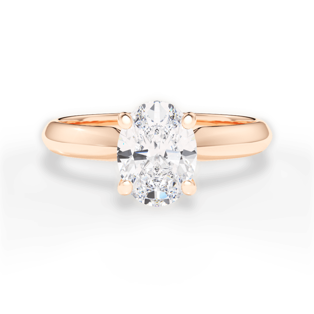 14kt Rose Gold/18kt Rose Gold/oval/top