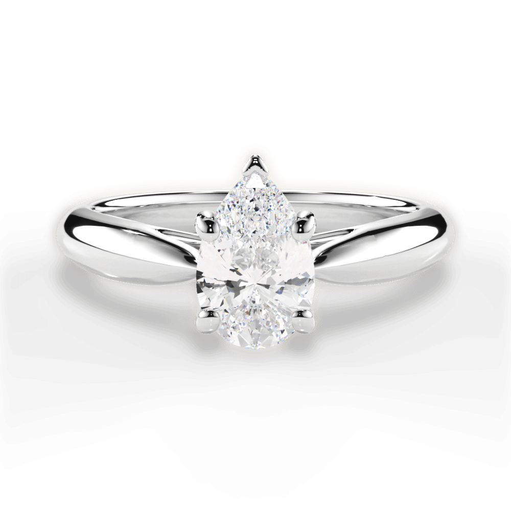 14kt White Gold/18kt White Gold/Platinum/pear/top