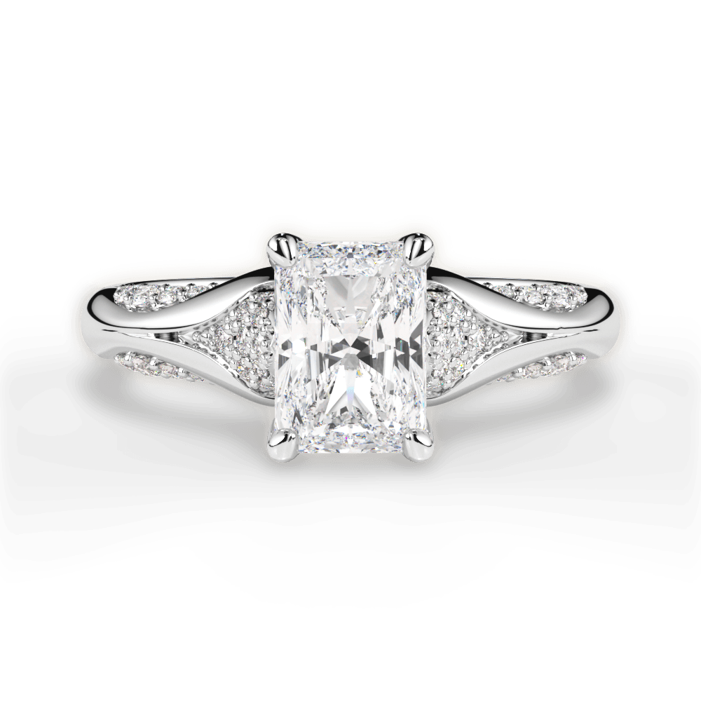 14kt White Gold/18kt White Gold/Platinum/radiant/top