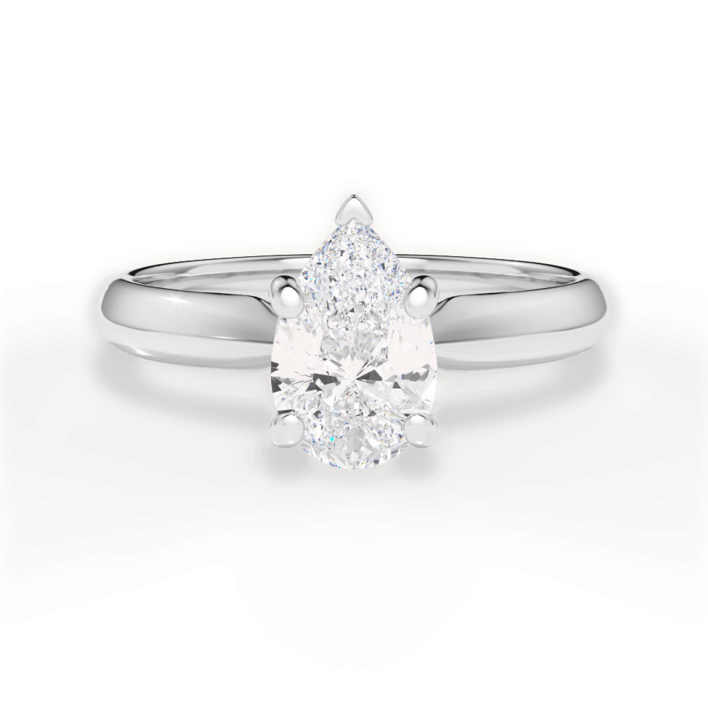 14kt White Gold/18kt White Gold/Platinum/pear/top