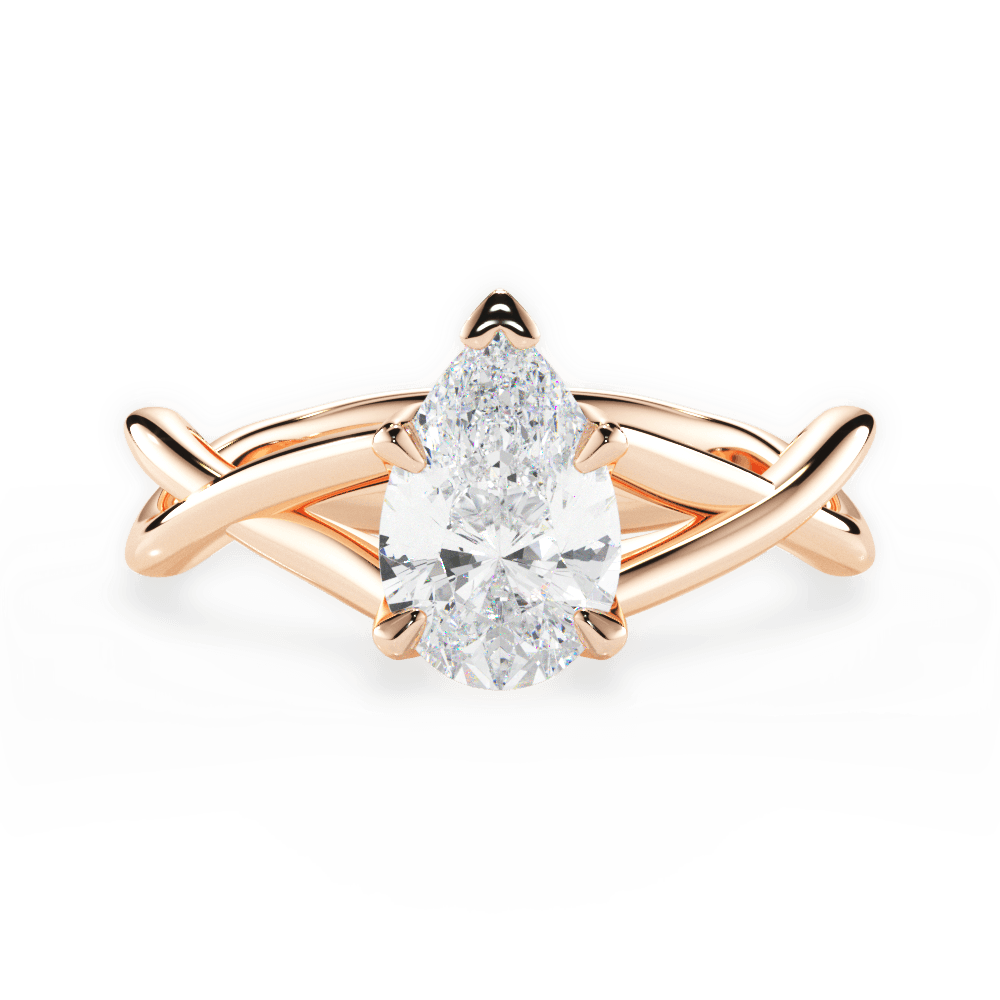 14kt Rose Gold/18kt Rose Gold/pear/top