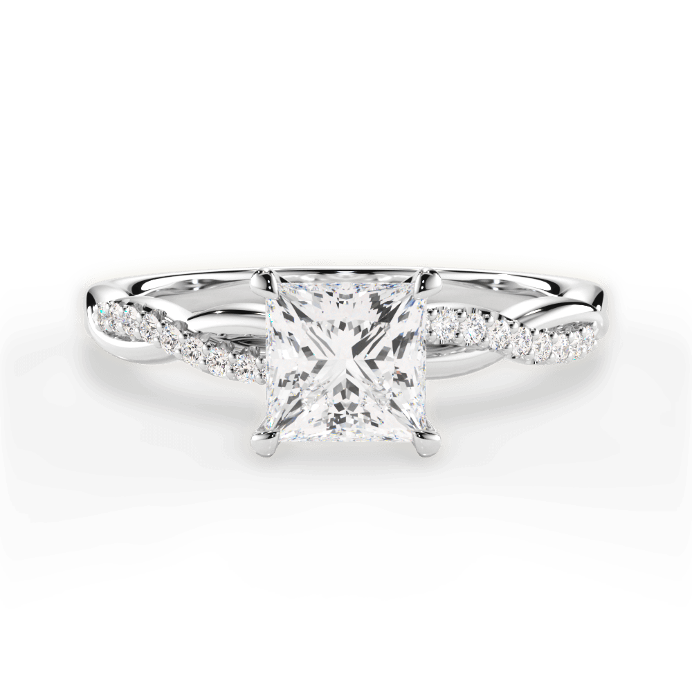 14kt White Gold/18kt White Gold/Platinum/princess/top