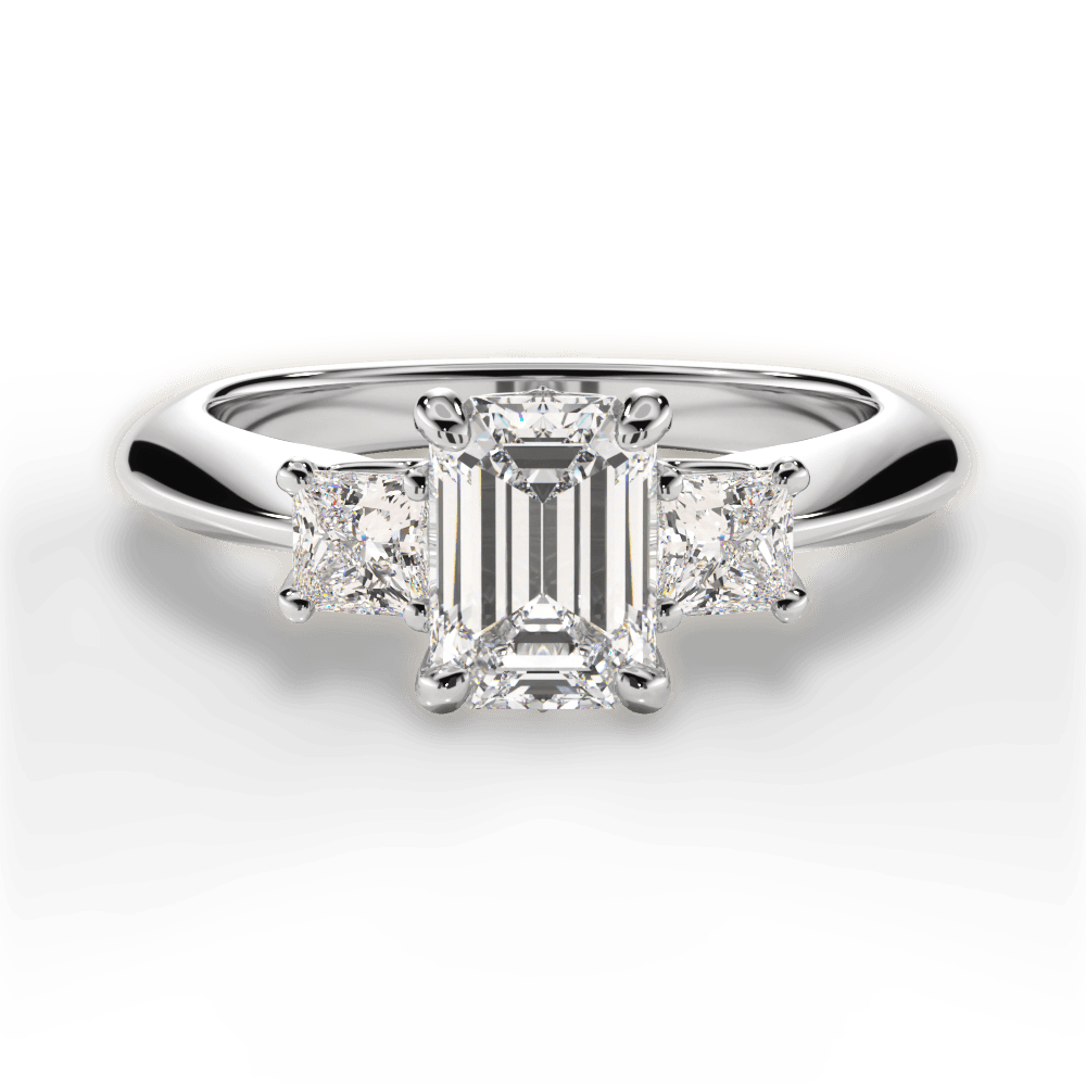 14kt White Gold/18kt White Gold/Platinum/emerald/top