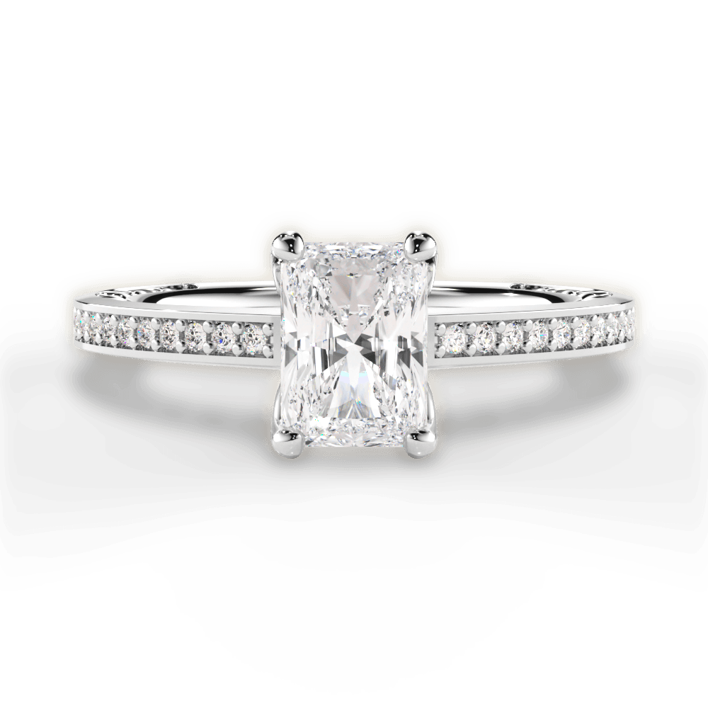 14kt White Gold/18kt White Gold/Platinum/radiant/top