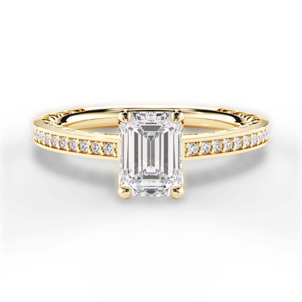 14kt Yellow Gold/18kt Yellow Gold/emerald/top