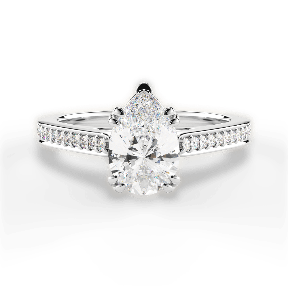 14kt White Gold/18kt White Gold/Platinum/pear/top