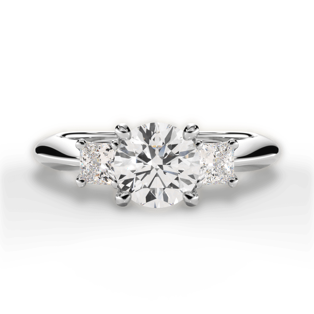14kt White Gold/18kt White Gold/Platinum/round/top