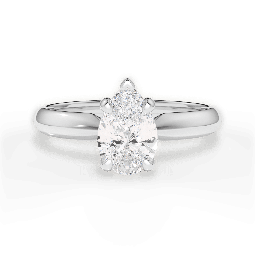 14kt White Gold/18kt White Gold/Platinum/pear/top