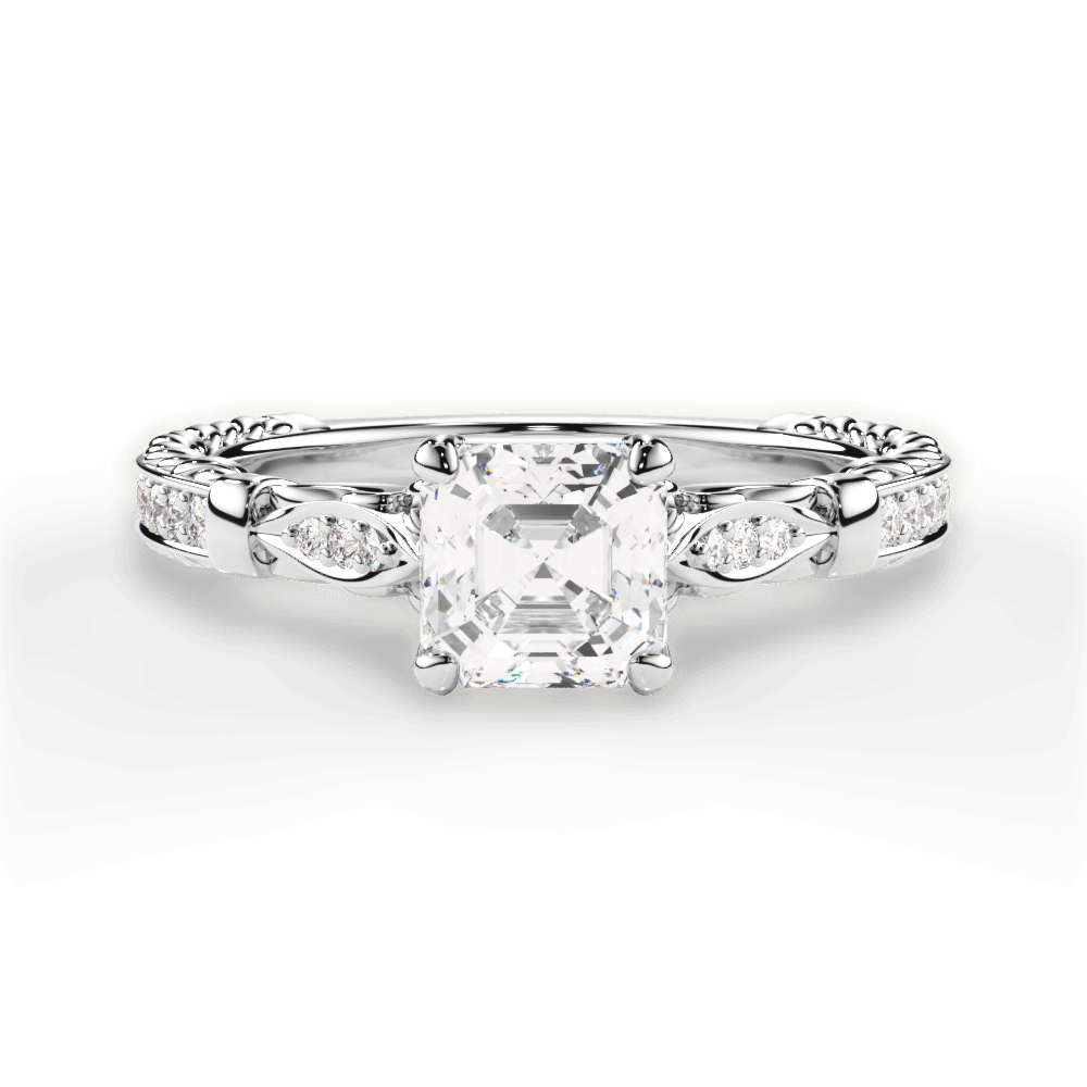 14kt White Gold/18kt White Gold/Platinum/asscher/top