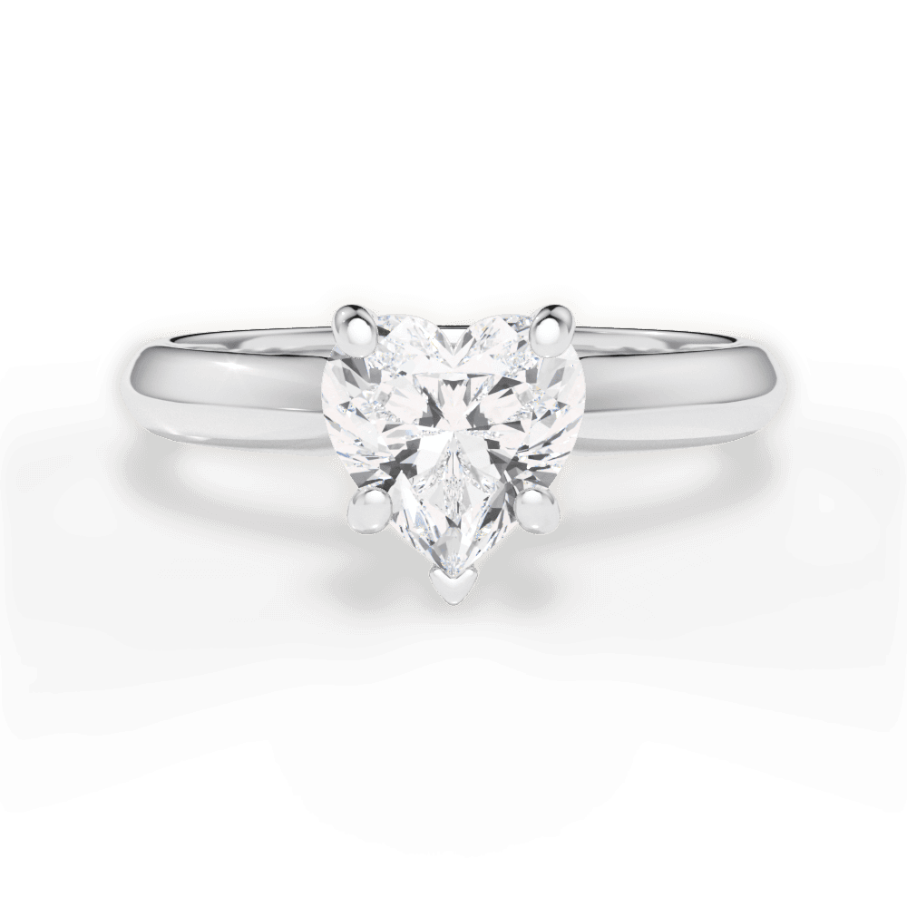 14kt White Gold/18kt White Gold/Platinum/heart/top